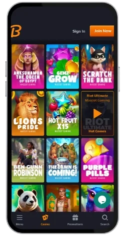 Blaze Spins kasino mobiili